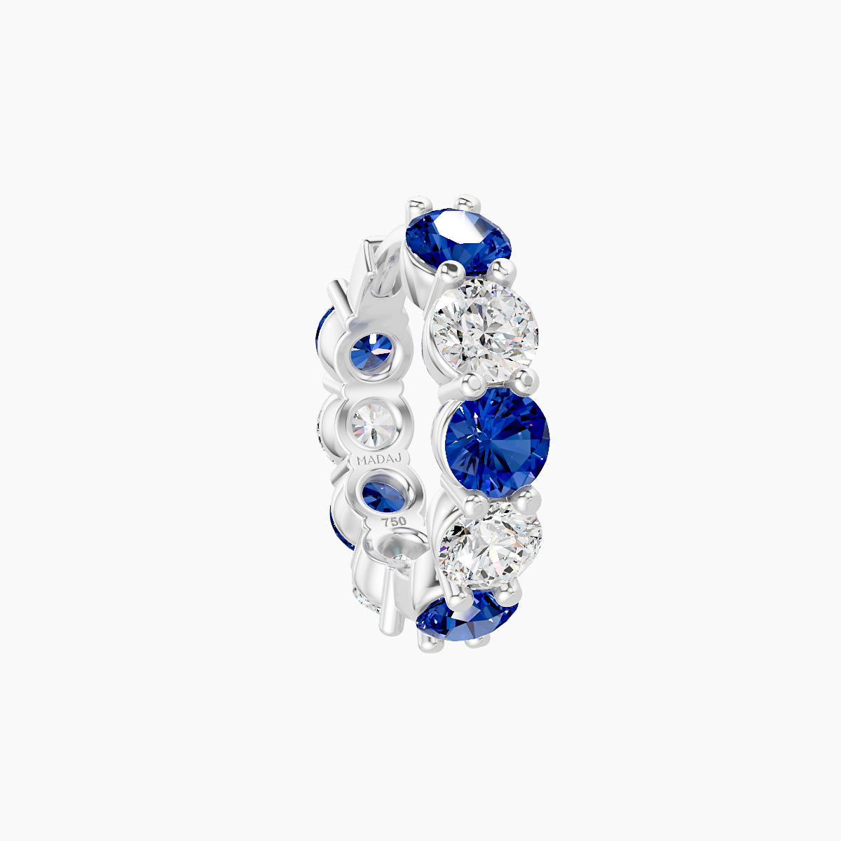 Diana | 18k White Gold 8 mm Sapphire & Diamond Hoop Piercing