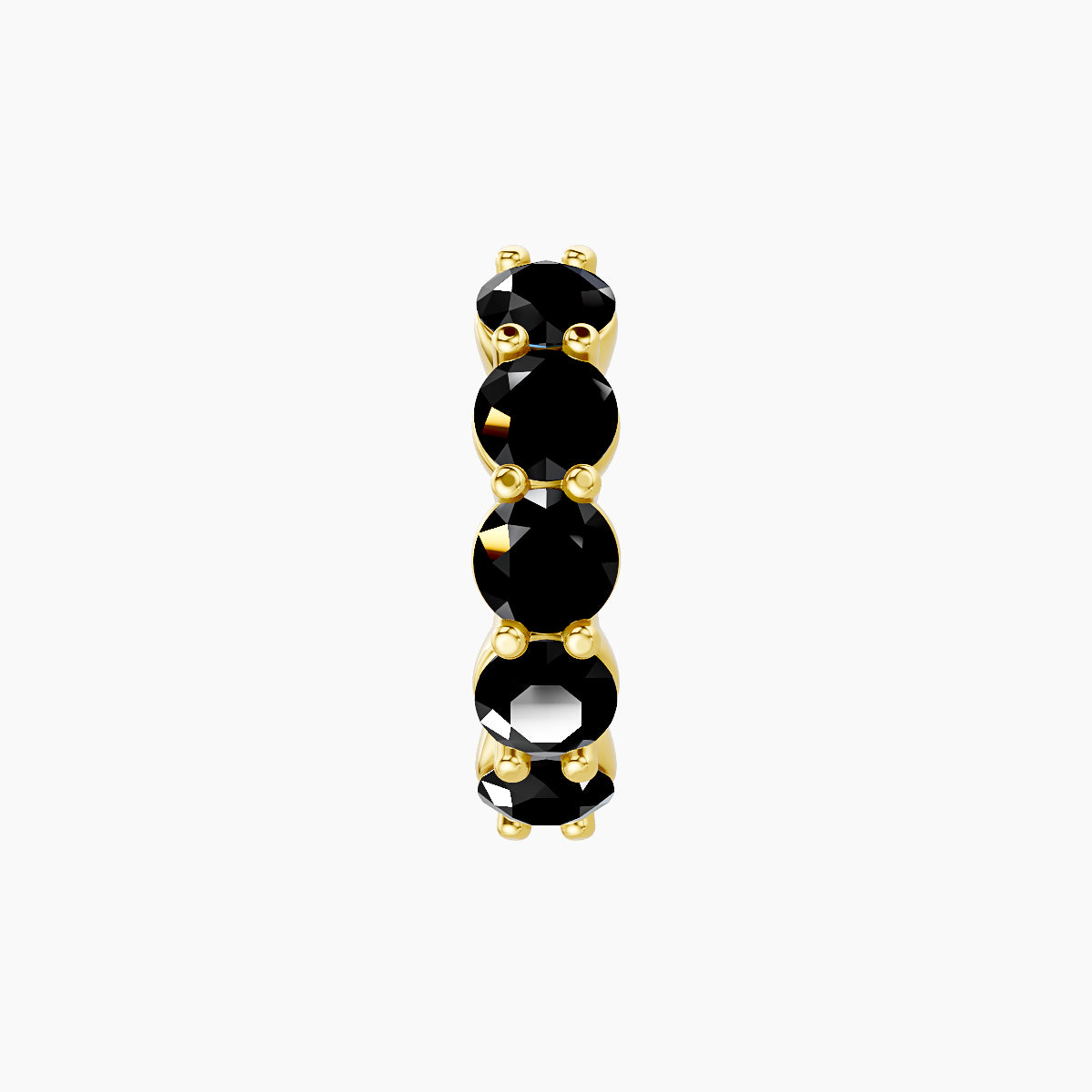 Diana | 18k Yellow Gold 8 mm Black Diamond Hoop Piercing