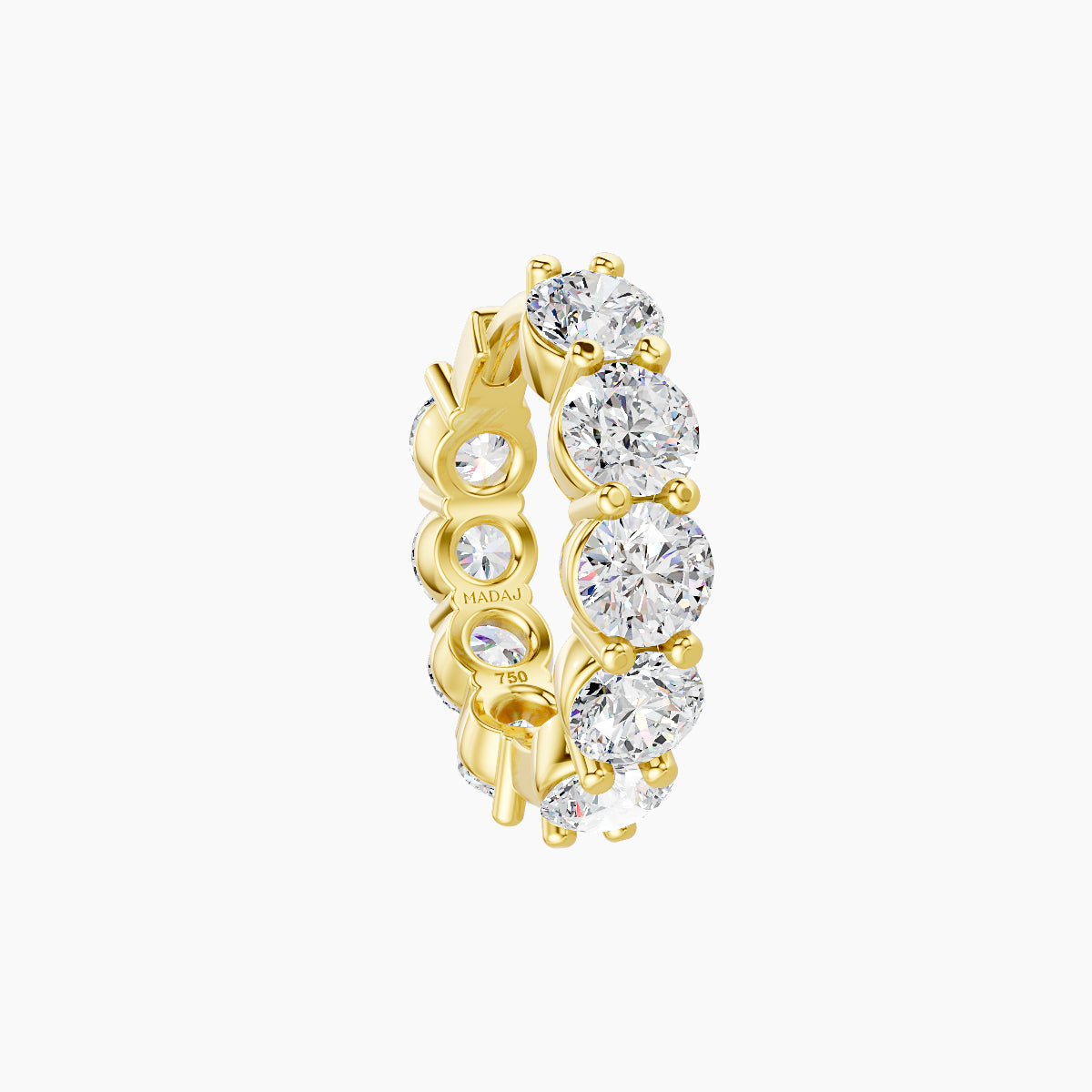 Diana | 18k Yellow Gold 8 mm Diamond Hoop Piercing
