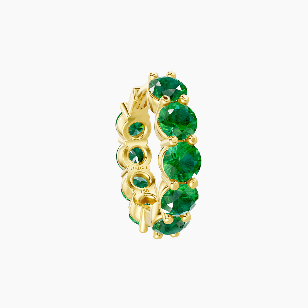 Diana | 18k Yellow Gold 8 mm Emerald Hoop Piercing