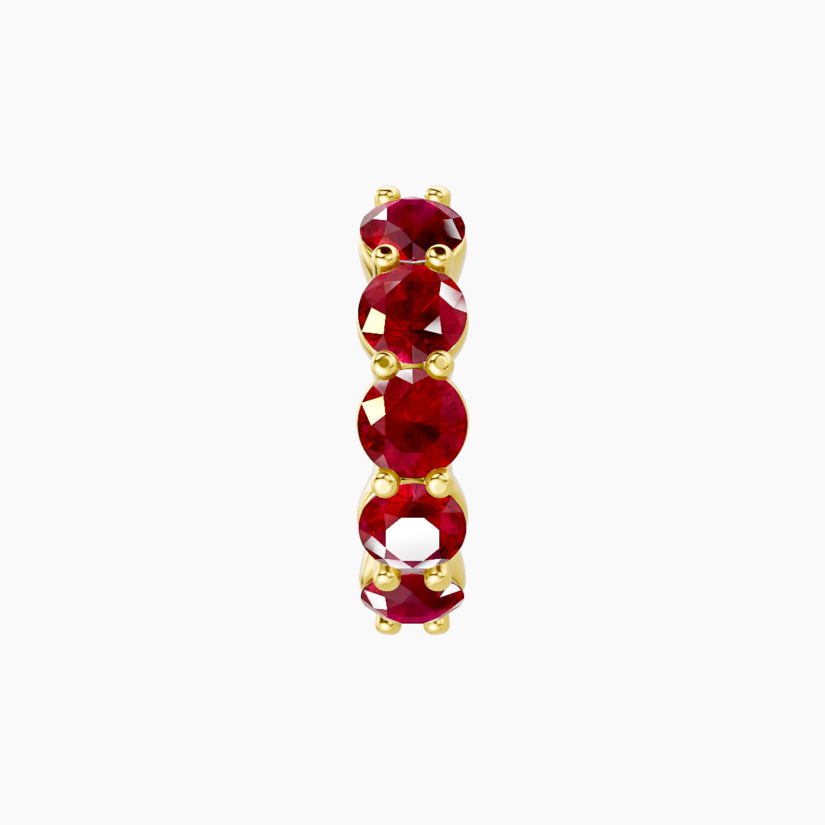 Diana | 18k Yellow Gold 8 mm Ruby Hoop Piercing
