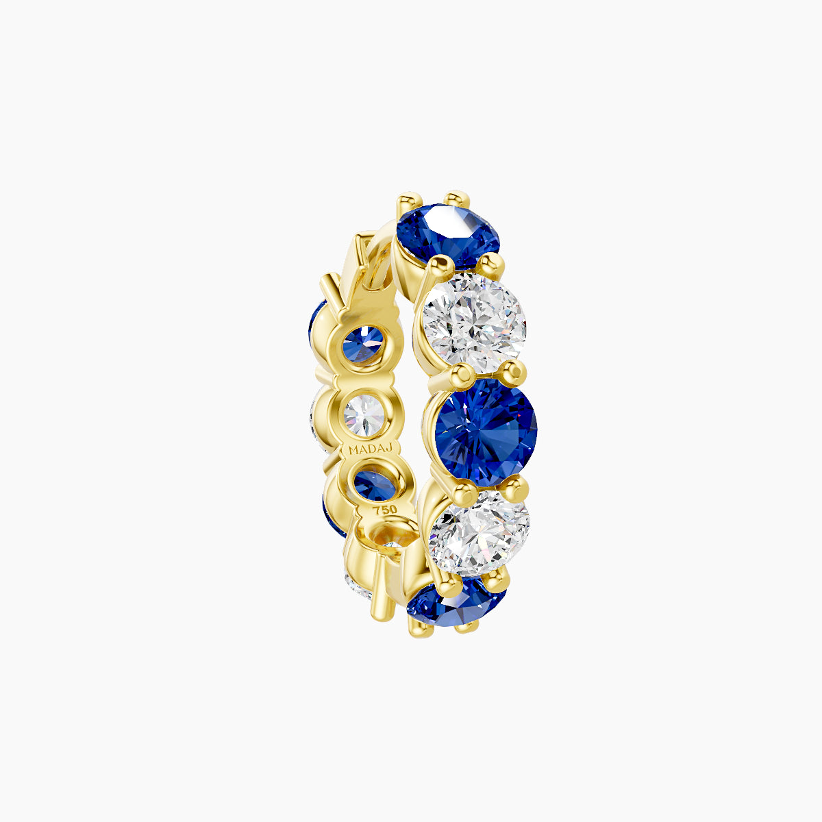 Diana | 18k Yellow Gold 8 mm Sapphire & Diamond Hoop Piercing