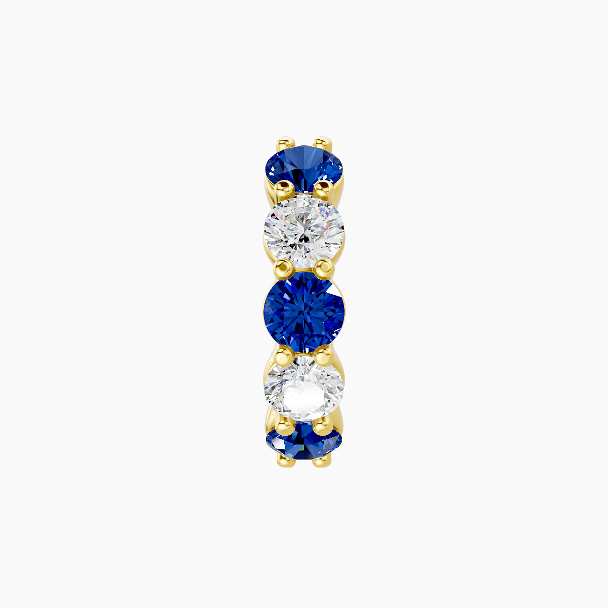Diana | 18k Yellow Gold 8 mm Sapphire & Diamond Hoop Piercing