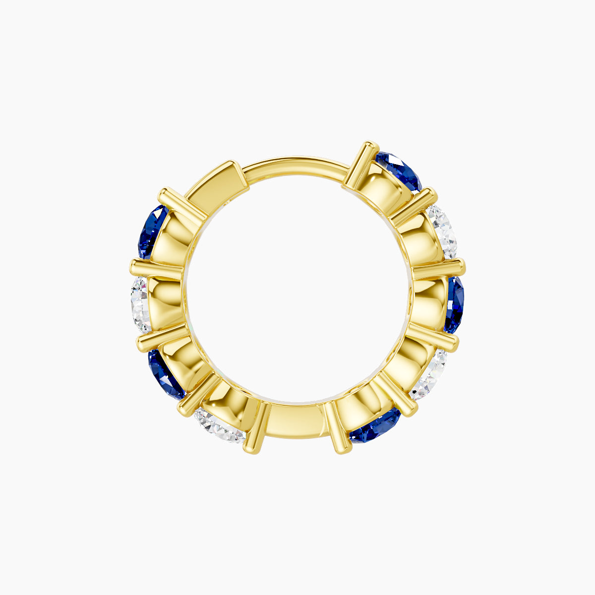 Diana | 18k Yellow Gold 8 mm Sapphire & Diamond Hoop Piercing
