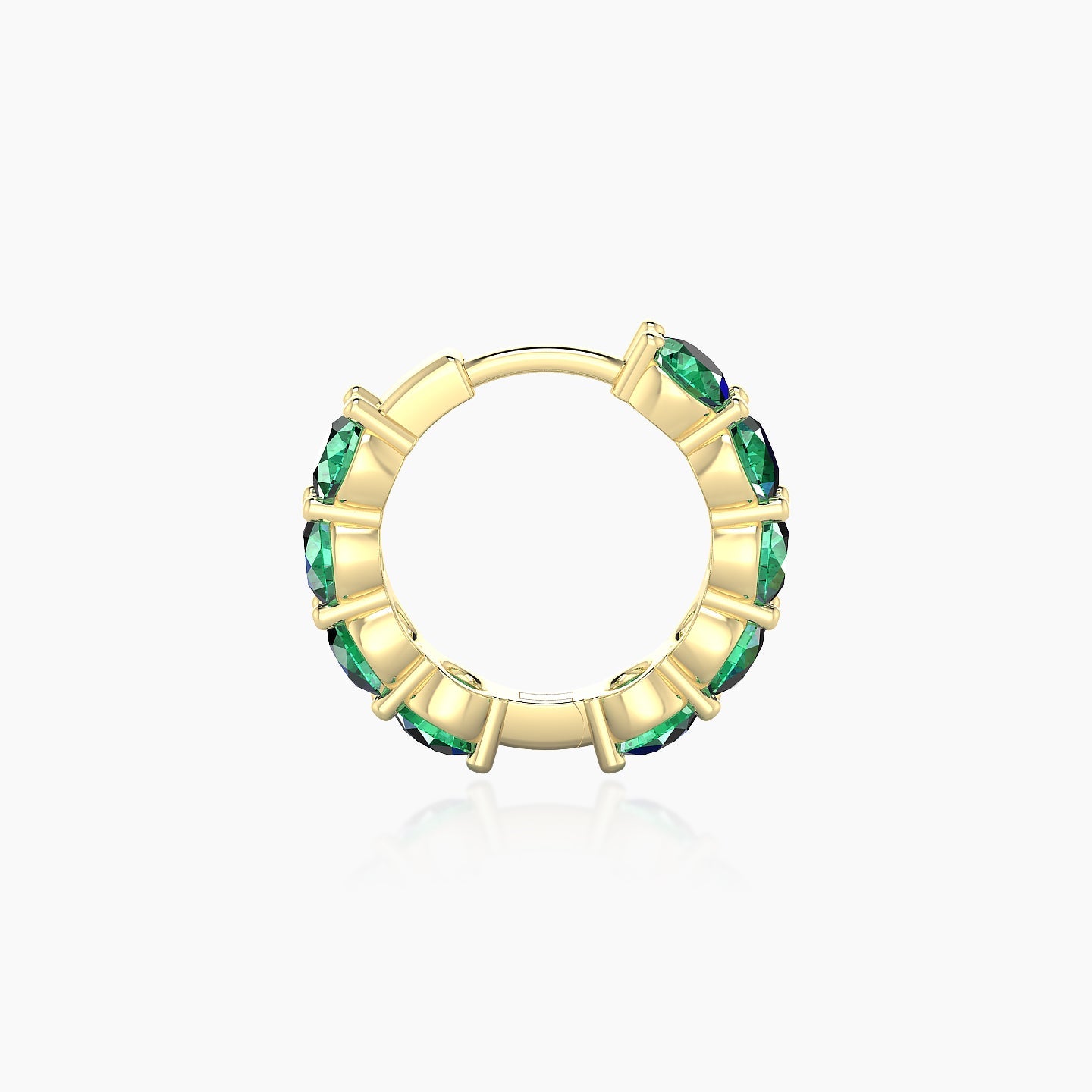 Diana | 18k Yellow Gold 8 mm Emerald Hoop Piercing