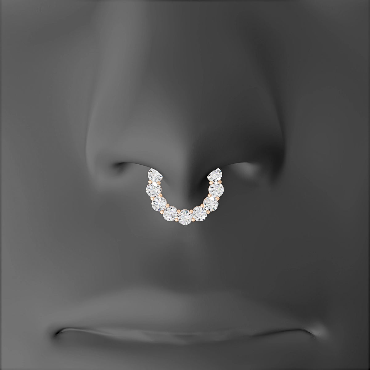 Diana | 18k Rose Gold 8 mm Diamond Septum Piercing