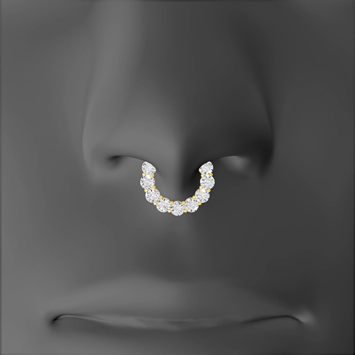 Diana | 18k Yellow Gold 8 mm Diamond Septum Piercing