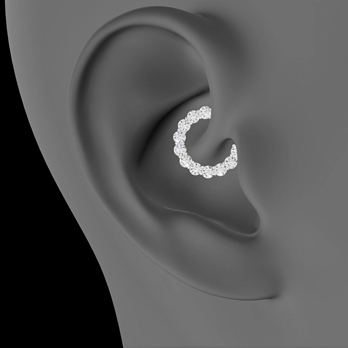 Diana | 18k White Gold 9.5 mm Diamond Daith Piercing