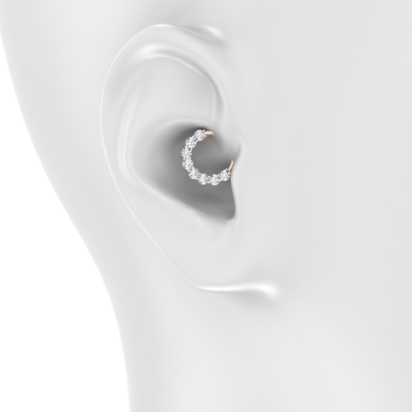 Diana | 18k Rose Gold 9.5 mm Diamond Daith Piercing