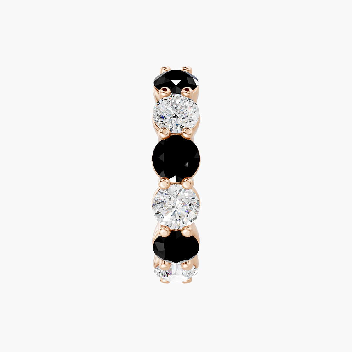 Diana | 18k Rose Gold 9.5 mm Black Diamond & Diamond Hoop Piercing