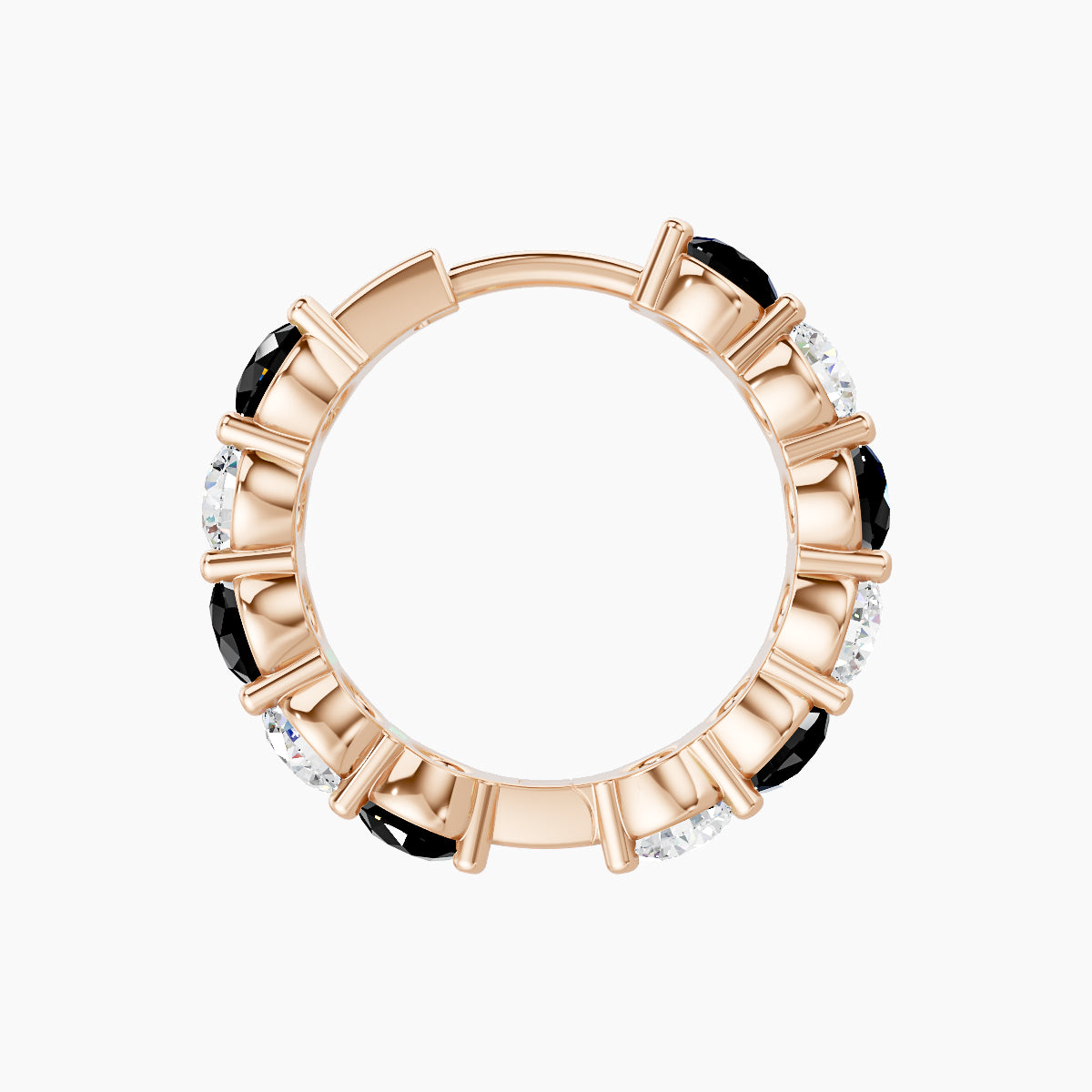 Diana | 18k Rose Gold 9.5 mm Black Diamond & Diamond Hoop Piercing