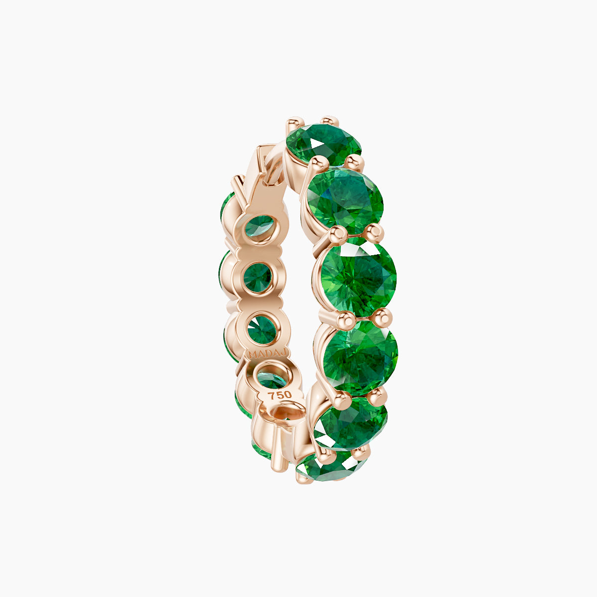 Diana | 18k Rose Gold 9.5 mm Emerald Hoop Piercing