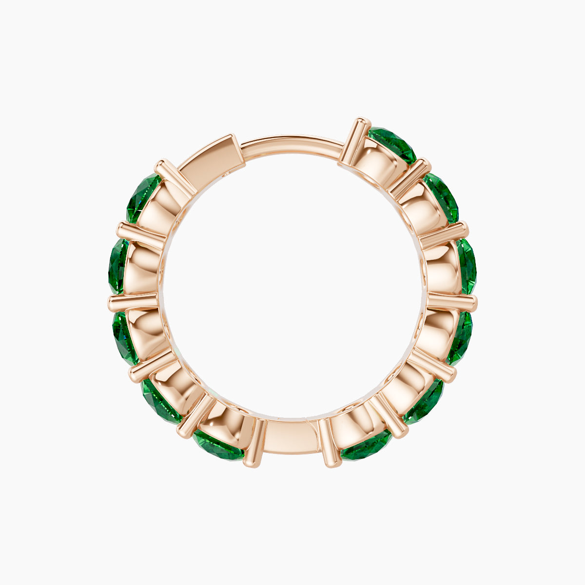 Diana | 18k Rose Gold 9.5 mm Emerald Hoop Piercing