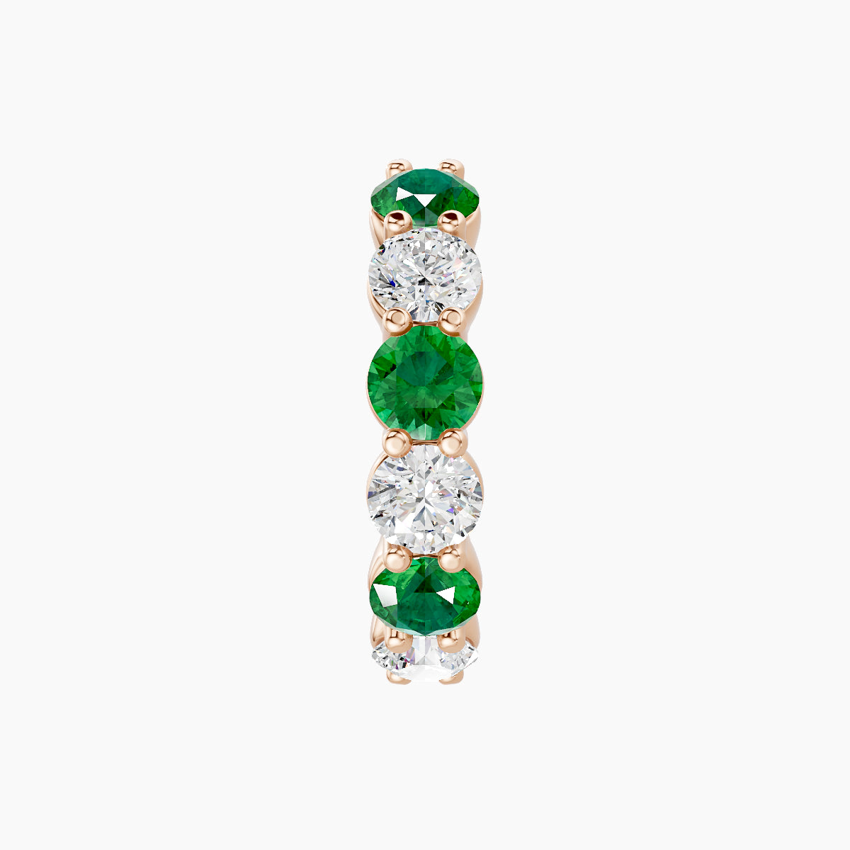 Diana | 18k Rose Gold 9.5 mm Emerald & Diamond Hoop Piercing