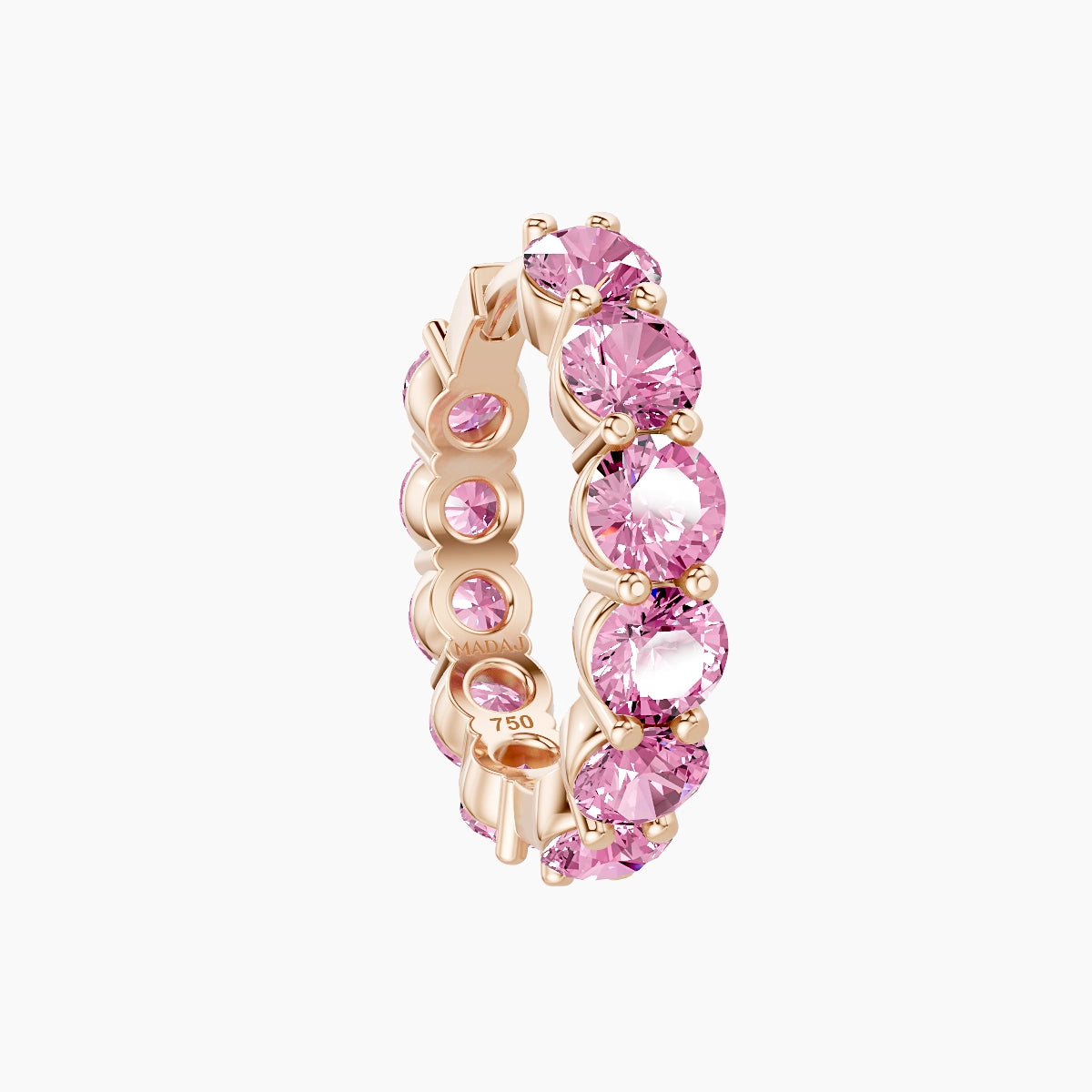 Diana | 18k Rose Gold 9.5 mm Pink Sapphire Hoop Piercing