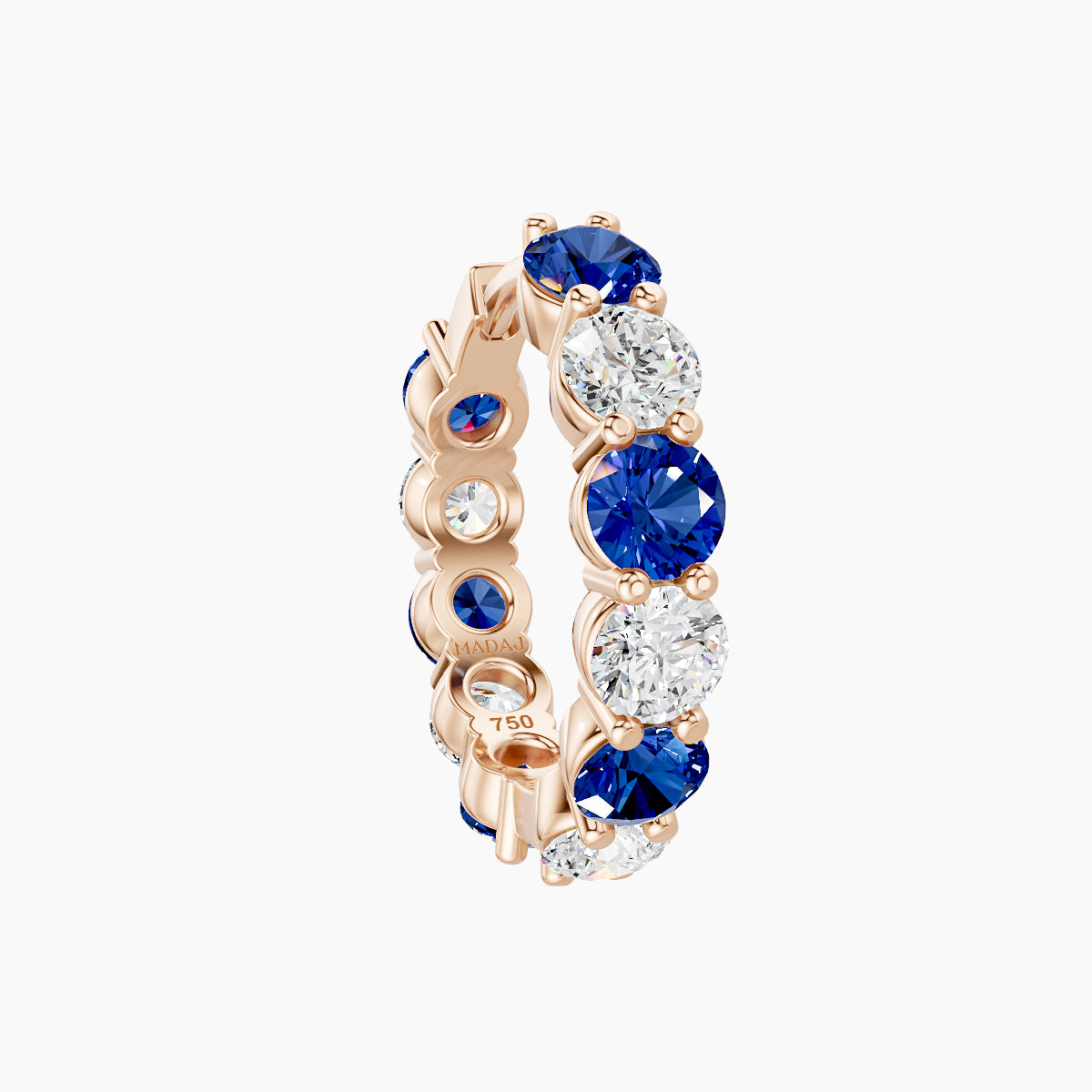 Diana | 18k Rose Gold 9.5 mm Sapphire & Diamond Hoop Piercing