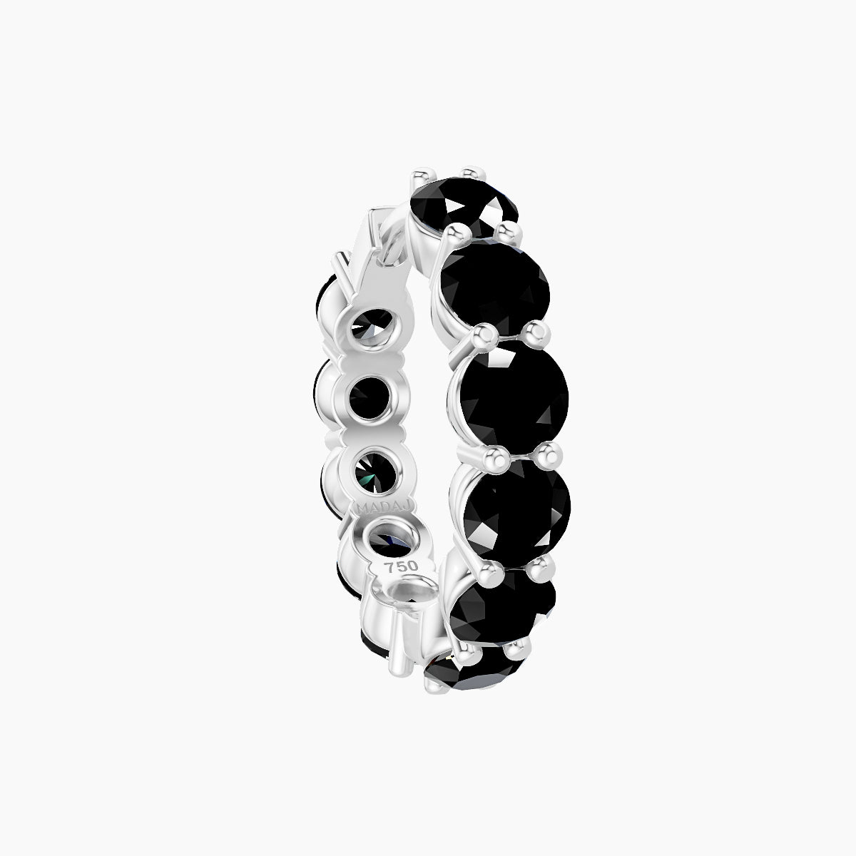 Diana | 18k White Gold 9.5 mm Black Diamond Hoop Piercing