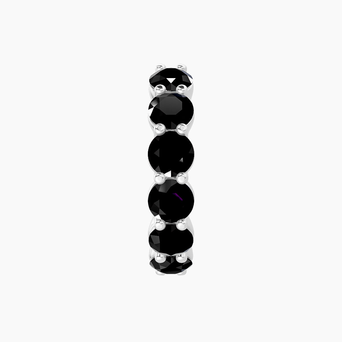 Diana | 18k White Gold 9.5 mm Black Diamond Hoop Piercing