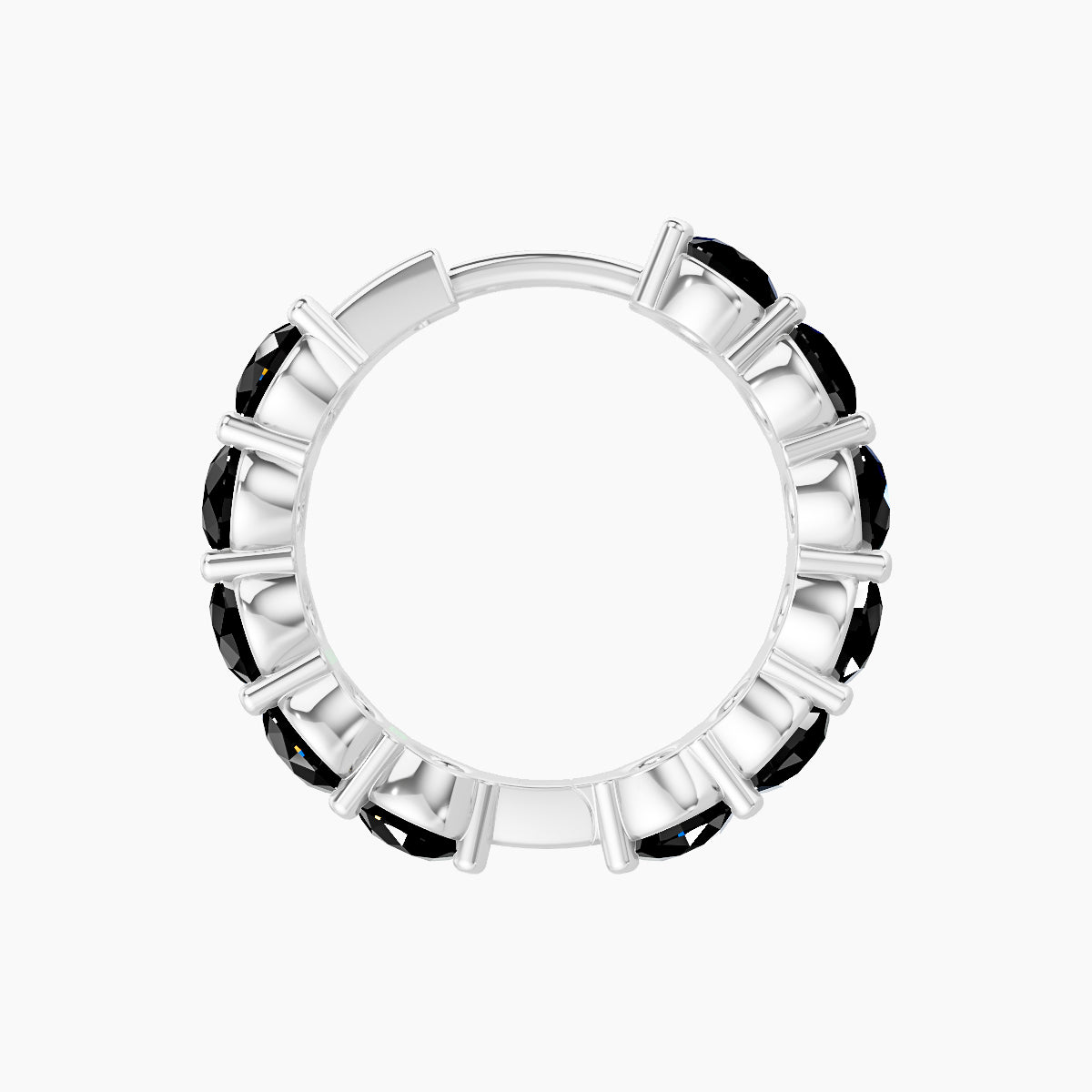 Diana | 18k White Gold 9.5 mm Black Diamond Hoop Piercing