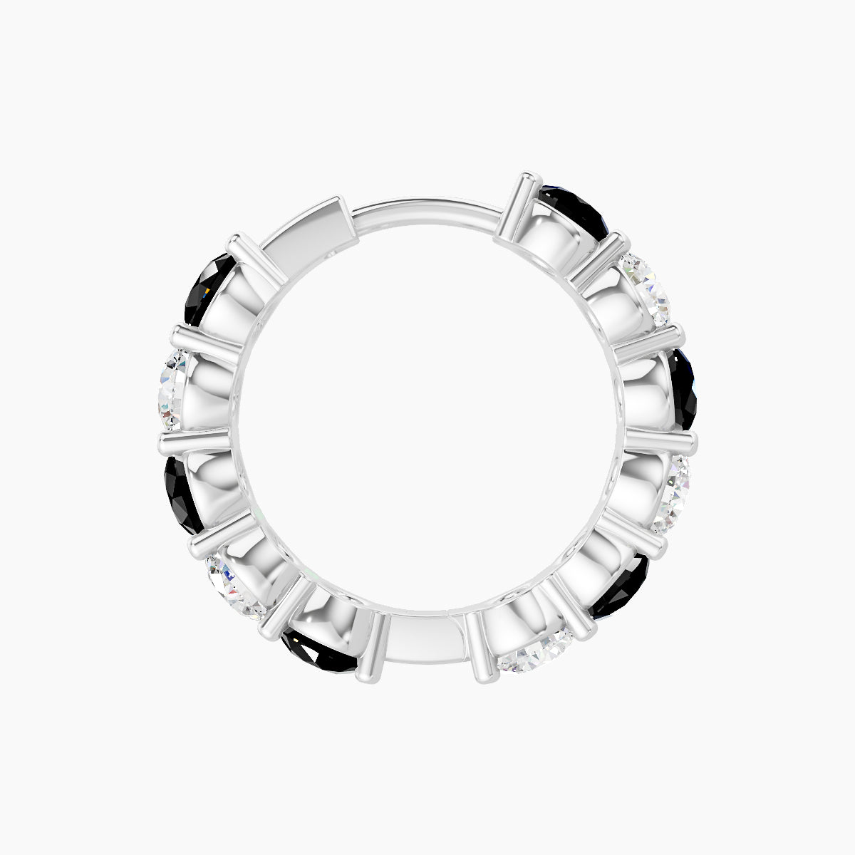 Diana | 18k White Gold 9.5 mm Black Diamond & Diamond Hoop Piercing