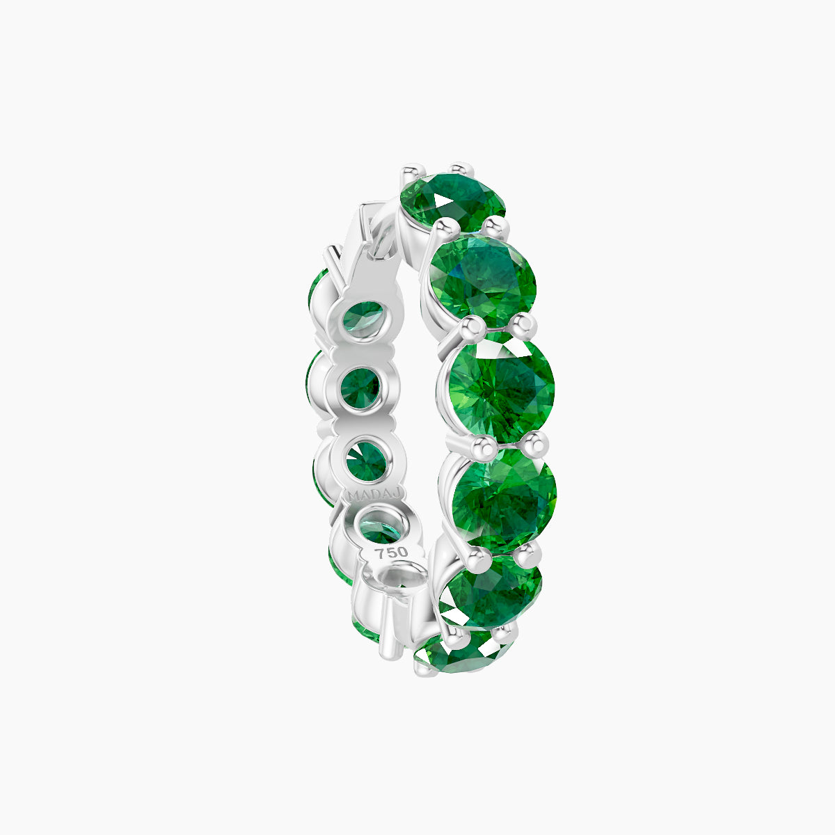 Diana | 18k White Gold 9.5 mm Emerald Hoop Piercing