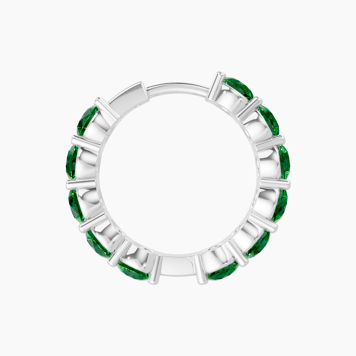 Diana | 18k White Gold 9.5 mm Emerald Hoop Piercing