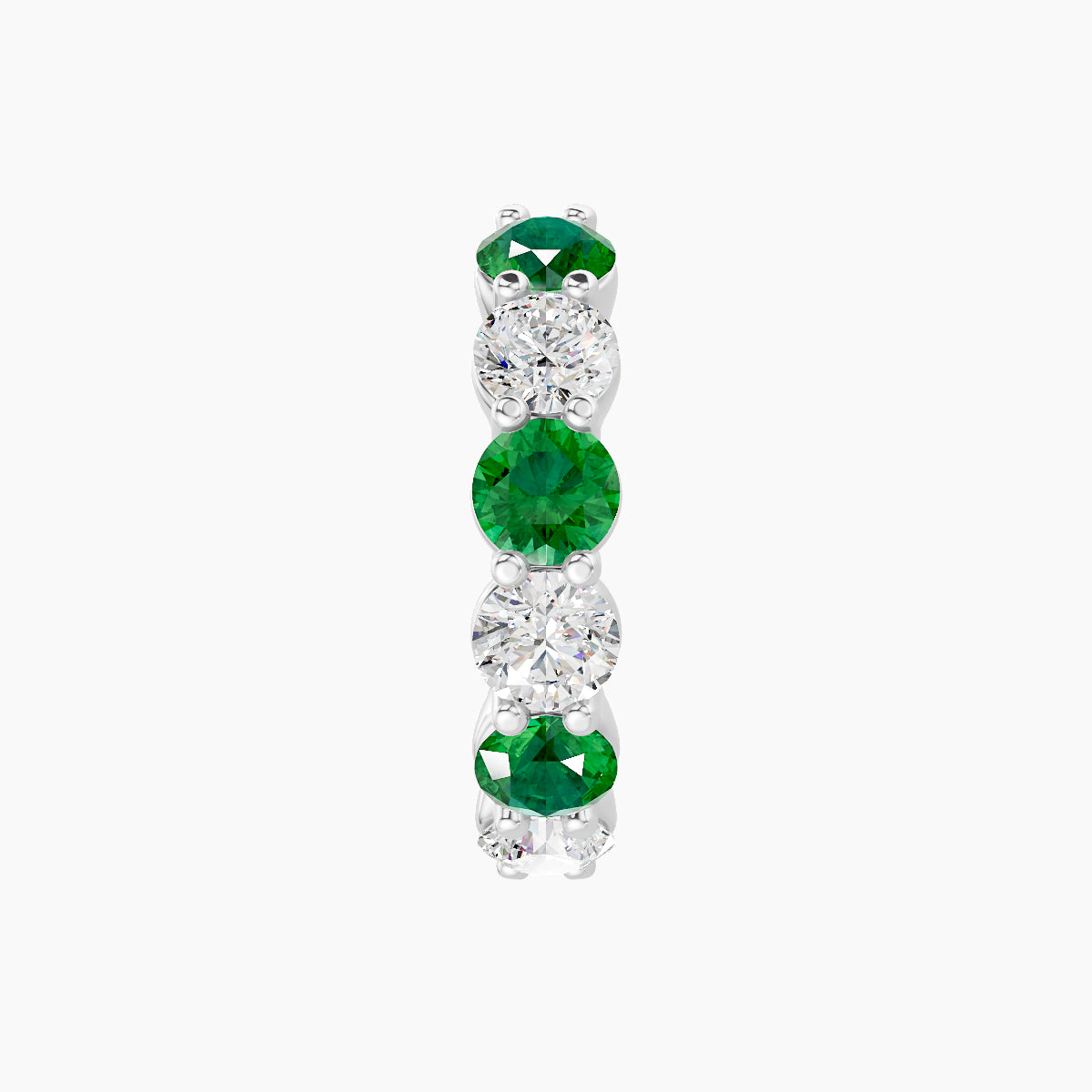 Diana | 18k White Gold 9.5 mm Emerald & Diamond Hoop Piercing