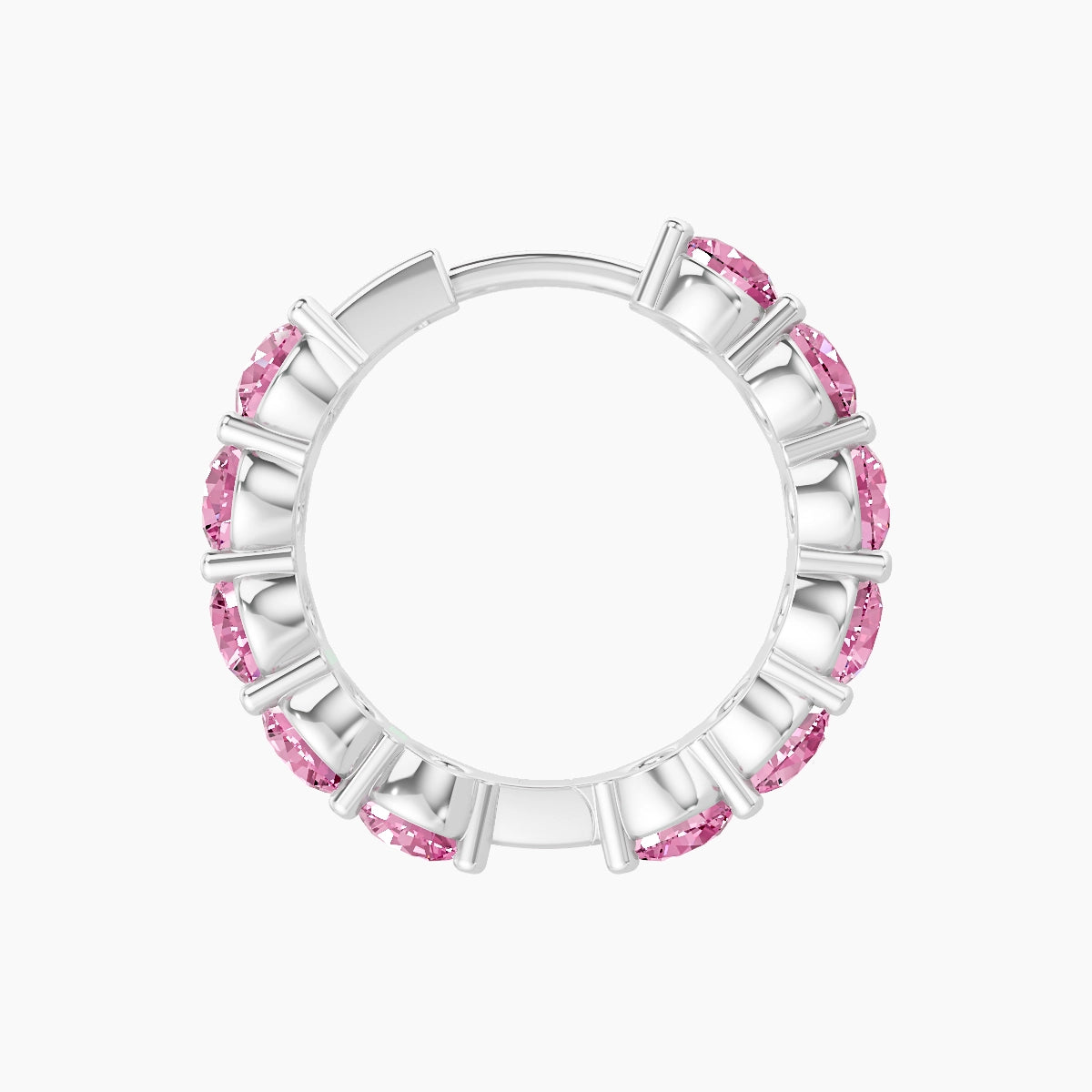 Diana | 18k White Gold 9.5 mm Pink Sapphire Hoop Piercing