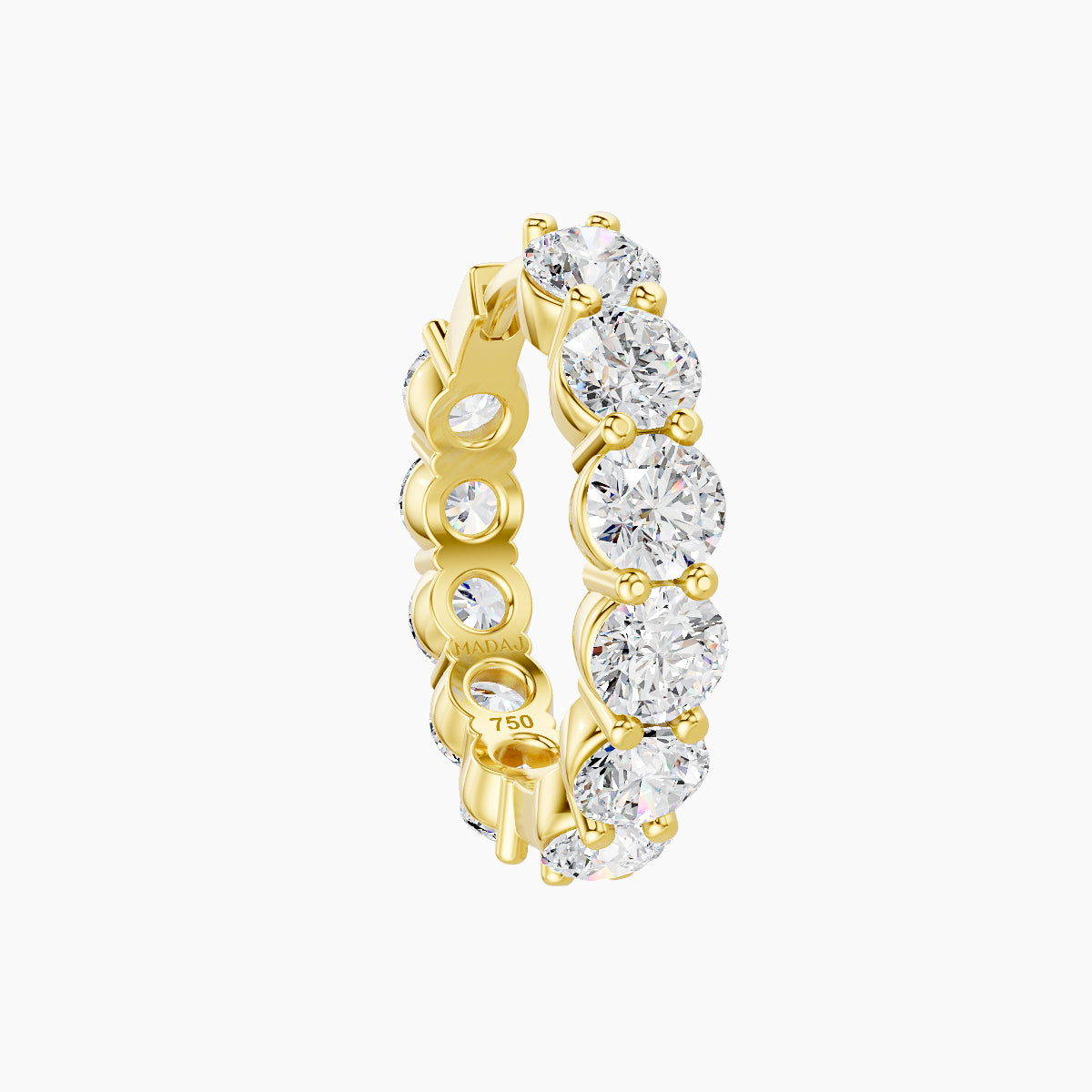 Diana | 18k Yellow Gold 9.5 mm Diamond Hoop Piercing