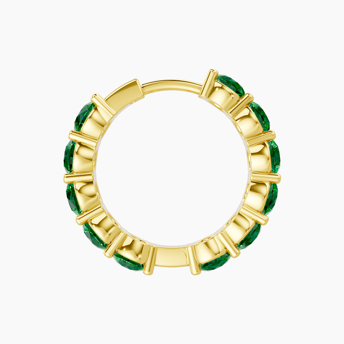 Diana | 18k Yellow Gold 9.5 mm Emerald Hoop Piercing