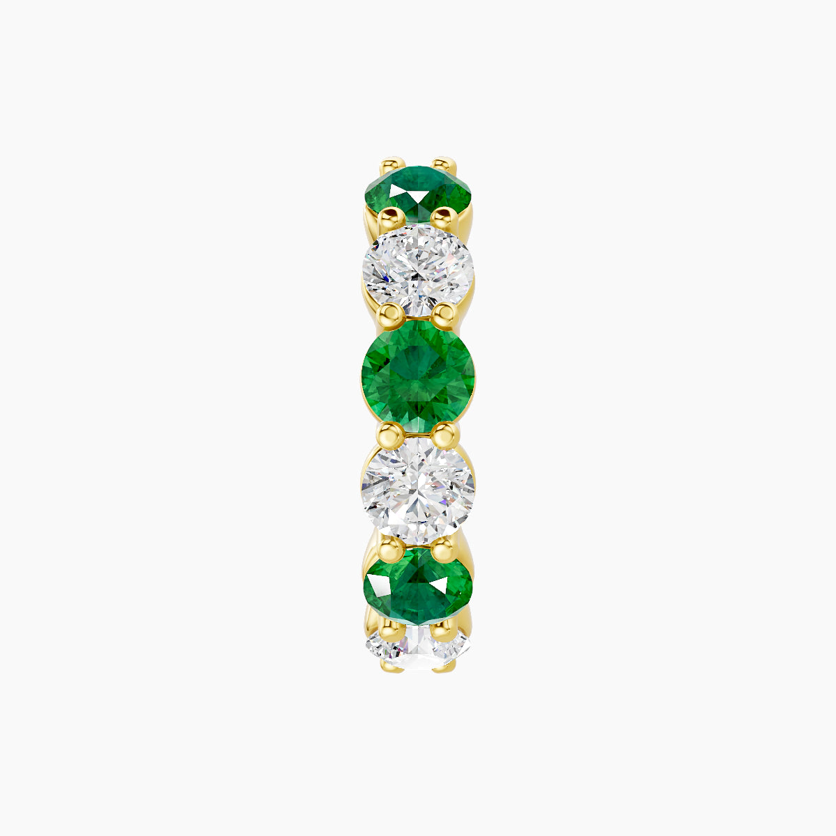 Diana | 18k Yellow Gold 9.5 mm Emerald & Diamond Hoop Piercing