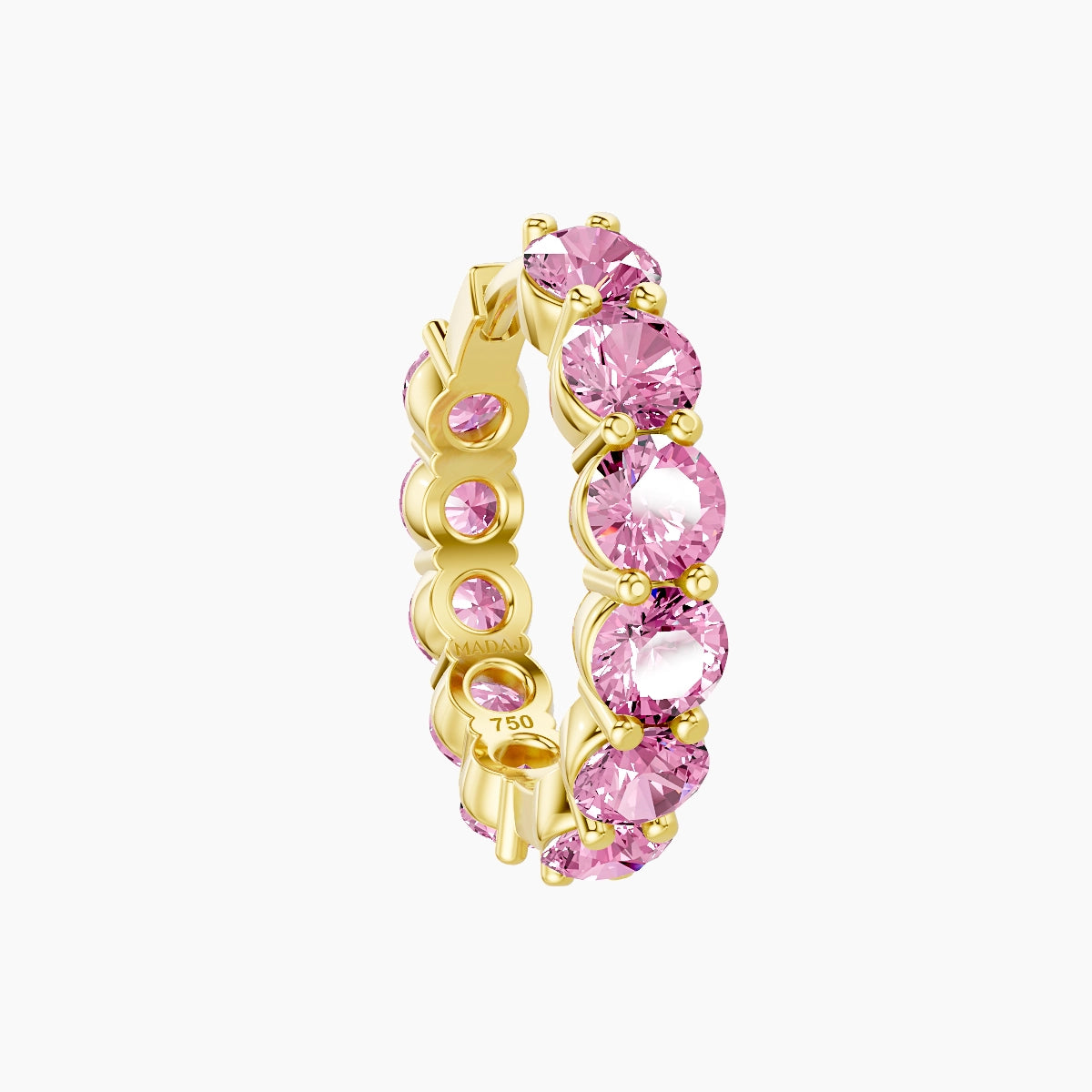 Diana | 18k Yellow Gold 9.5 mm Pink Sapphire Hoop Piercing