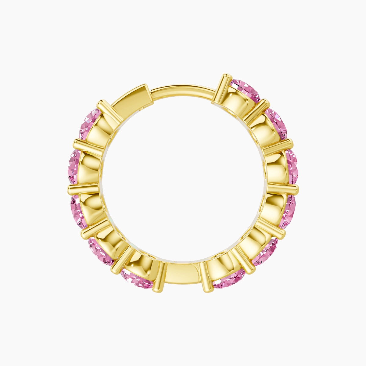 Diana | 18k Yellow Gold 9.5 mm Pink Sapphire Hoop Piercing
