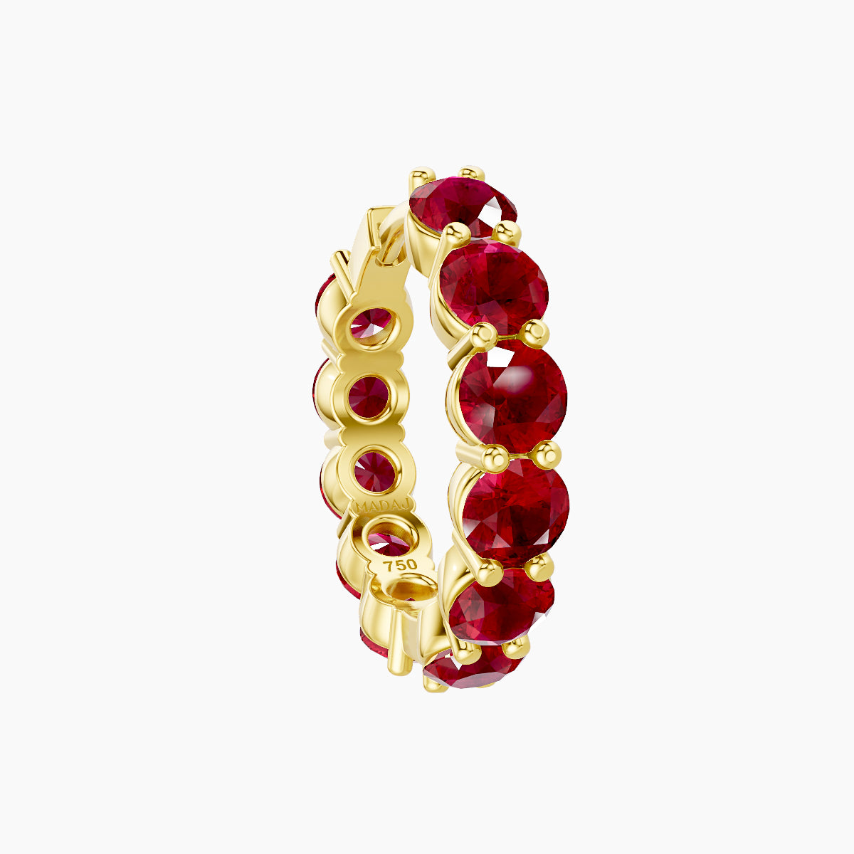 Diana | 18k Yellow Gold 9.5 mm Ruby Hoop Piercing