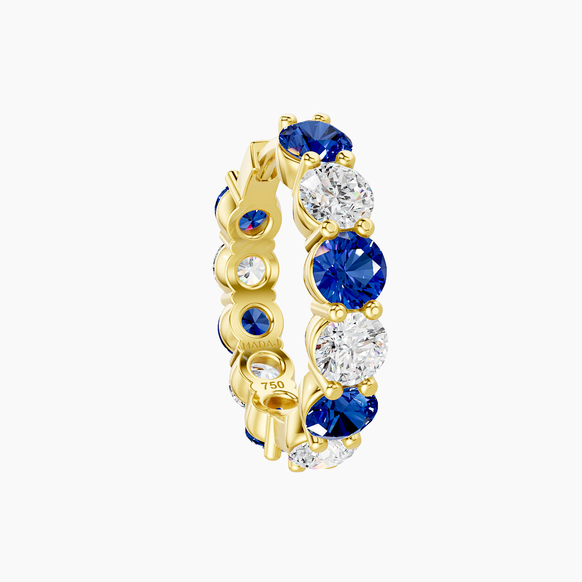 Diana | 18k Yellow Gold 9.5 mm Sapphire & Diamond Hoop Piercing