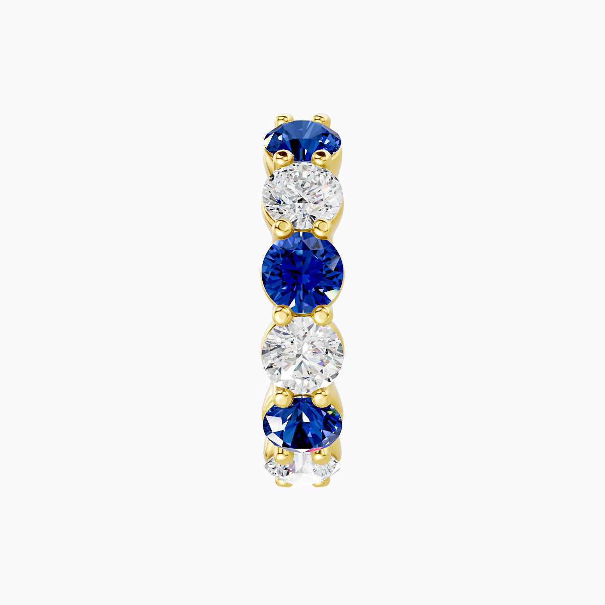 Diana | 18k Yellow Gold 9.5 mm Sapphire & Diamond Hoop Piercing