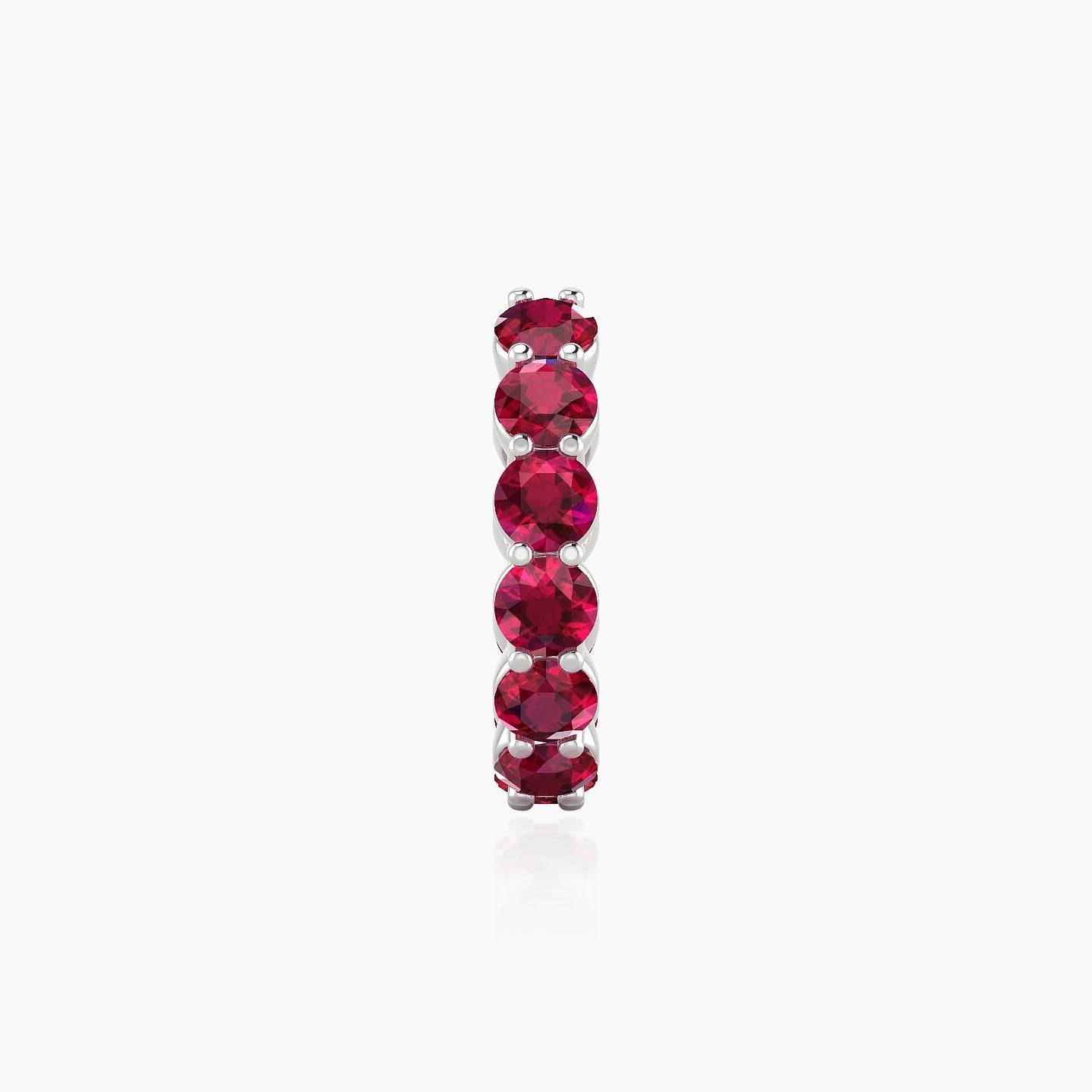 Diana | 18k White Gold 9.5 mm Ruby Hoop Piercing
