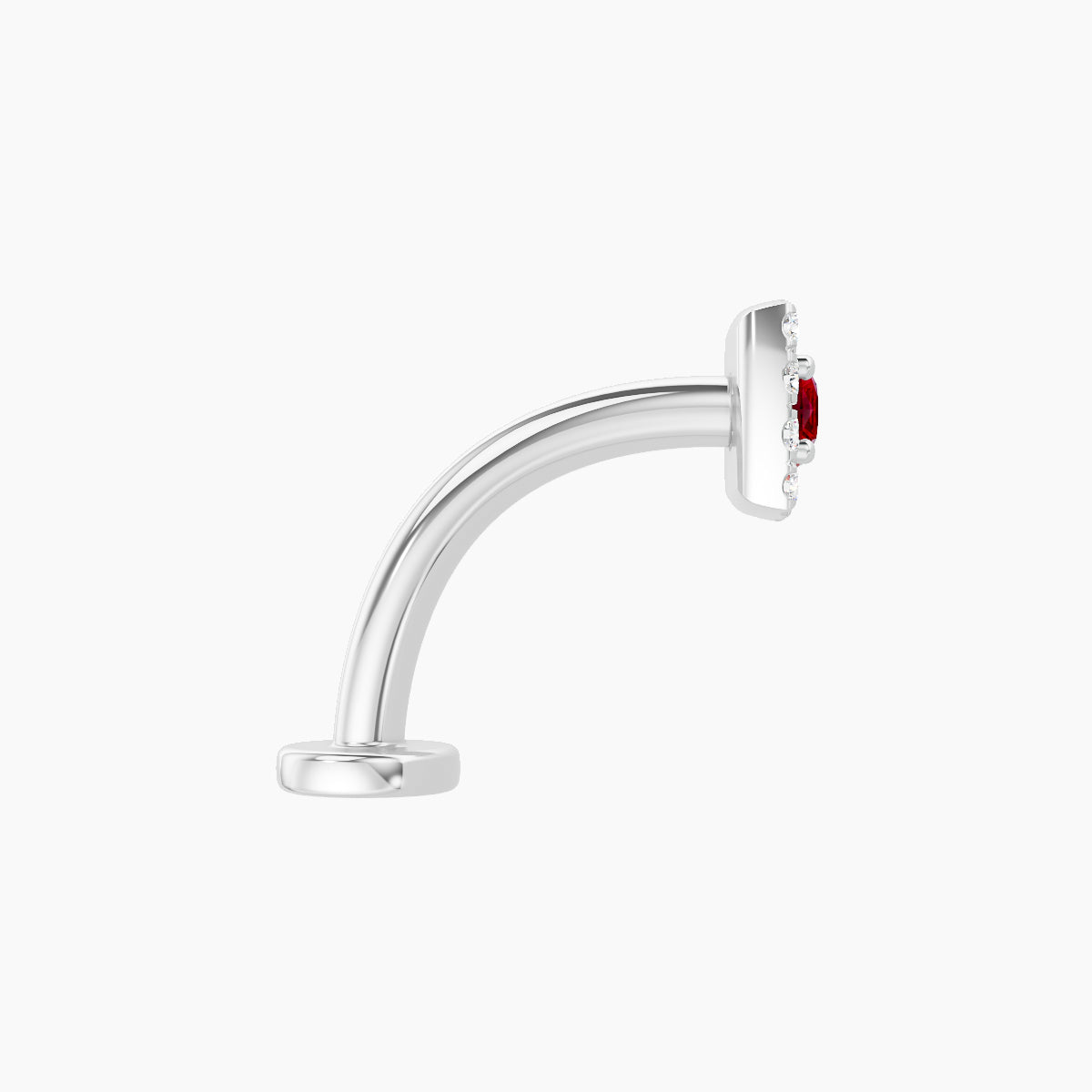 Diane | 18k White Gold 10 mm 5 mm Ruby & Diamond Floating Navel Piercing