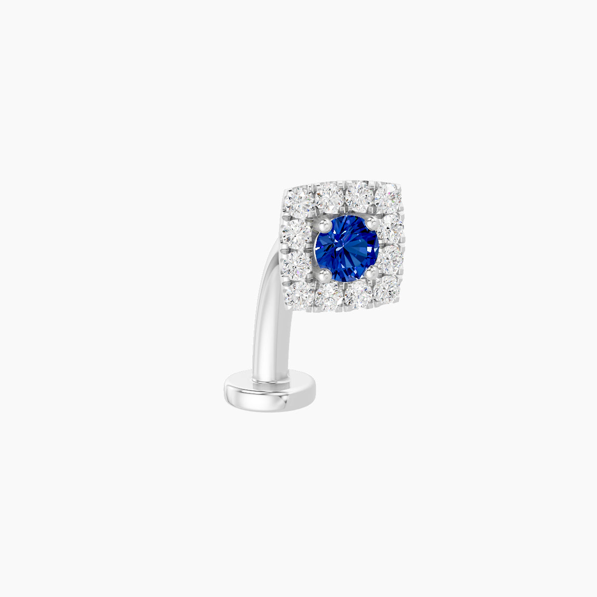 Diane | 18k White Gold 10 mm 5 mm Sapphire & Diamond Floating Navel Piercing