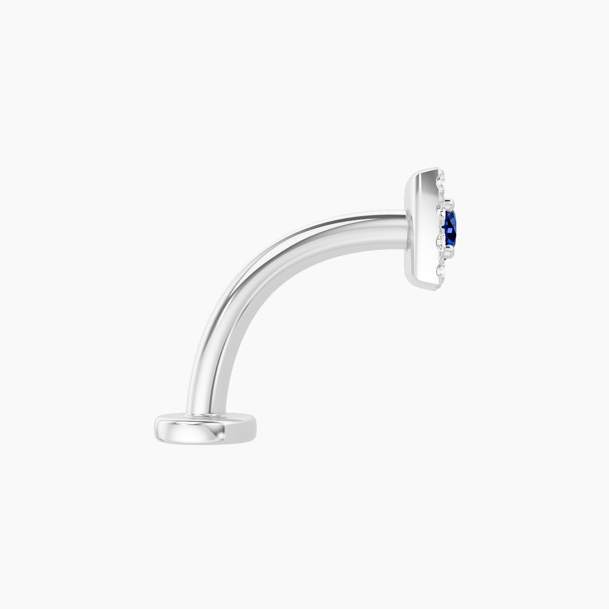 Diane | 18k White Gold 10 mm 5 mm Sapphire & Diamond Floating Navel Piercing
