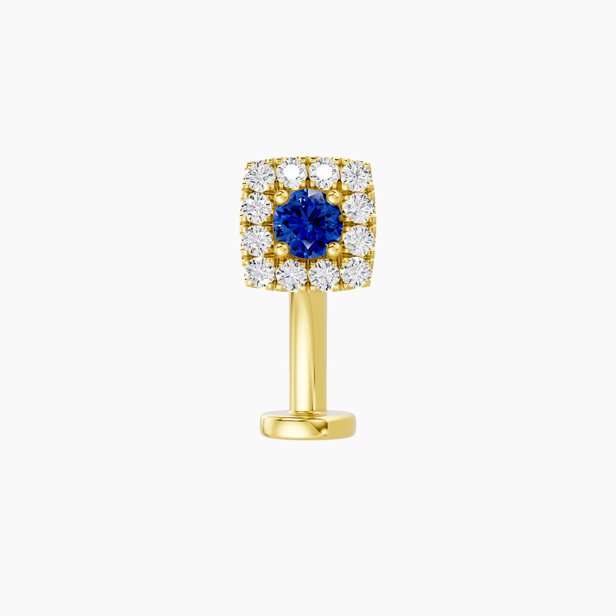 Diane | 18k Yellow Gold 10 mm 5 mm Sapphire & Diamond Floating Navel Piercing
