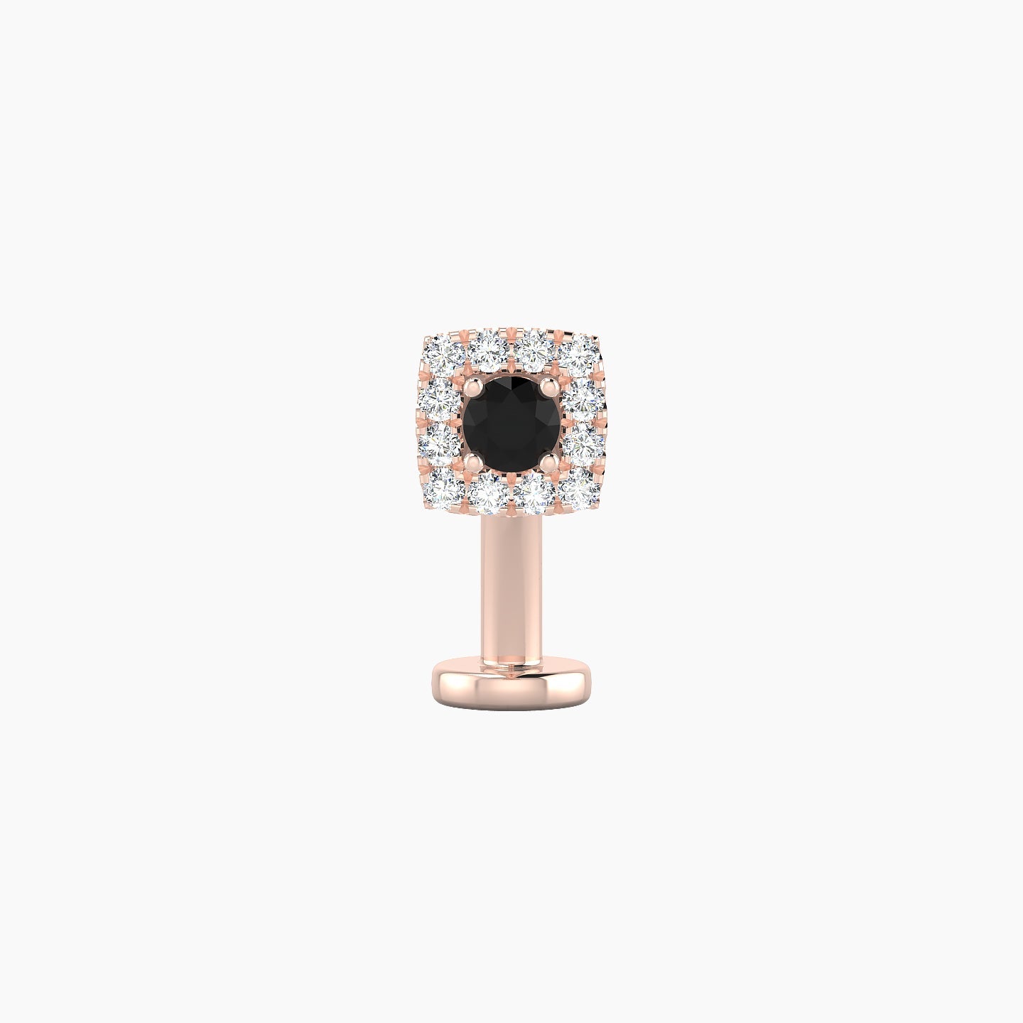 Diane | 18k Rose Gold 10 mm 5 mm Black Diamond & Diamond Floating Navel Piercing