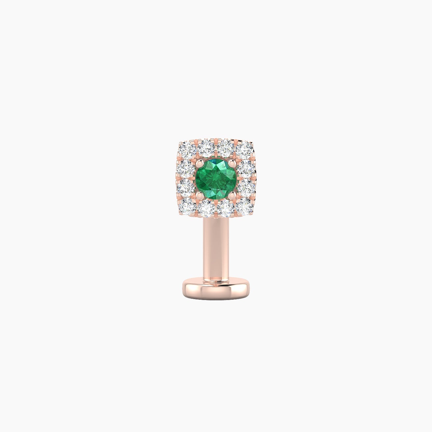 Diane | 18k Rose Gold 10 mm 5 mm Emerald & Diamond Floating Navel Piercing