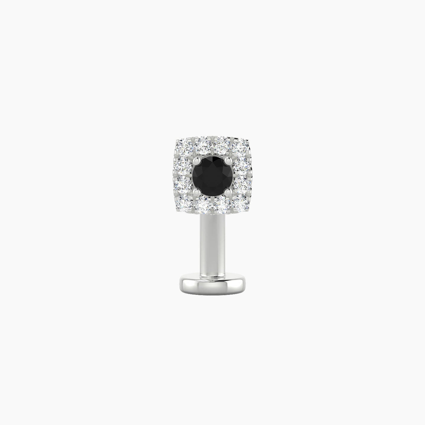 Diane | 18k White Gold 10 mm 5 mm Black Diamond & Diamond Floating Navel Piercing