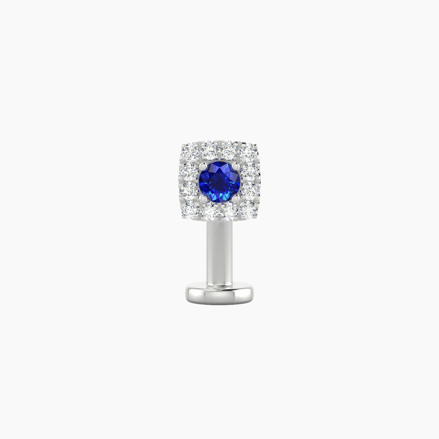 Diane | 18k White Gold 10 mm 5 mm Sapphire & Diamond Floating Navel Piercing