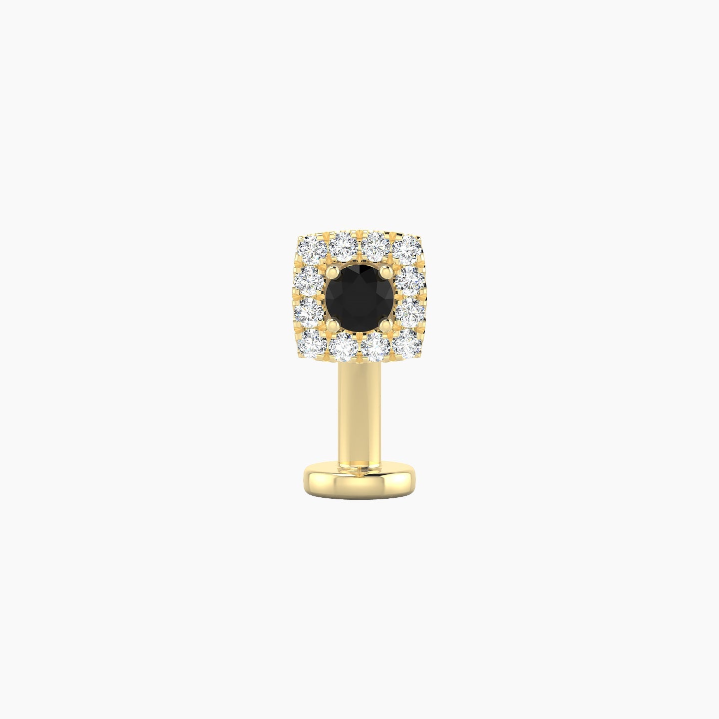 Diane | 18k Yellow Gold 10 mm 5 mm Black Diamond & Diamond Floating Navel Piercing