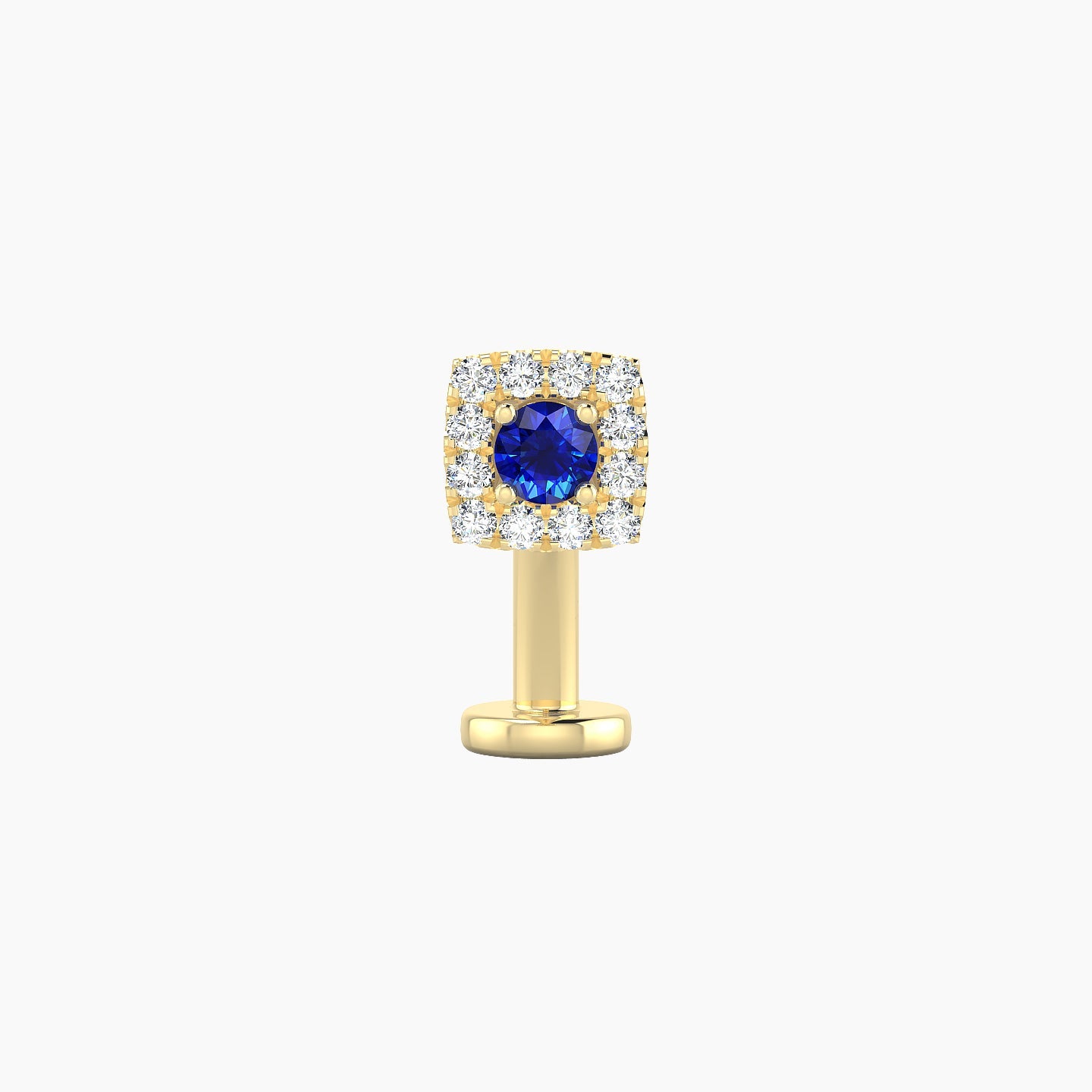 Diane | 18k Yellow Gold 10 mm 5 mm Sapphire & Diamond Floating Navel Piercing