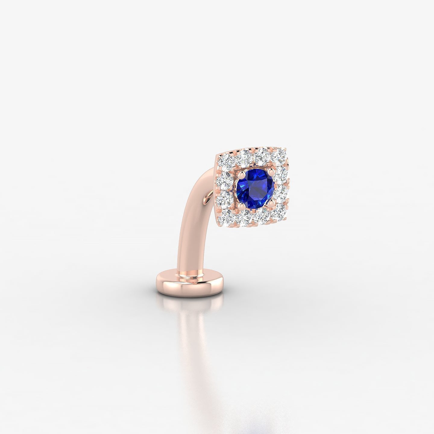 Diane | 18k Rose Gold 10 mm 5 mm Sapphire & Diamond Floating Navel Piercing