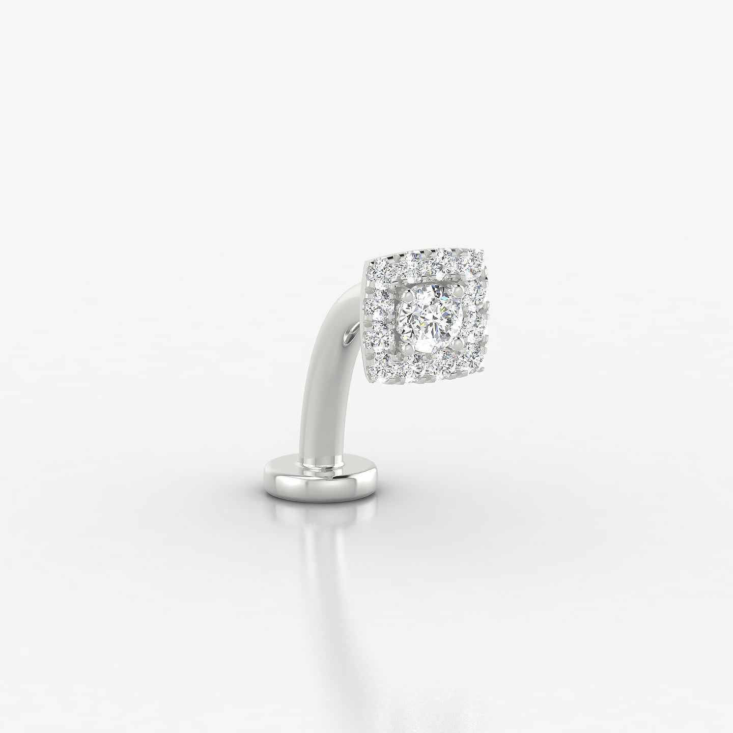 Diane | 18k White Gold 5 mm 10 mm Diamond Floating Navel Piercing