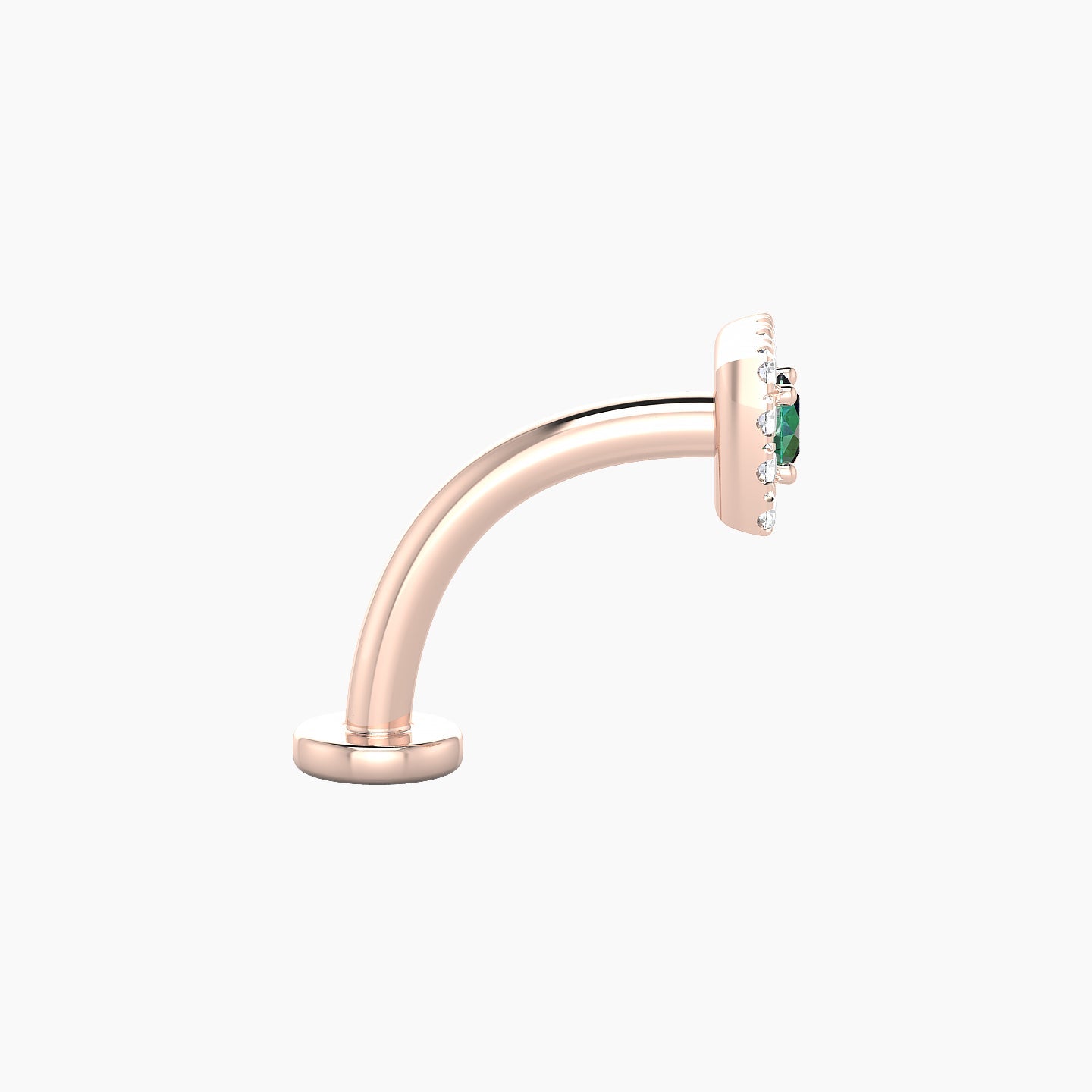 Diane | 18k Rose Gold 10 mm 5 mm Emerald & Diamond Floating Navel Piercing
